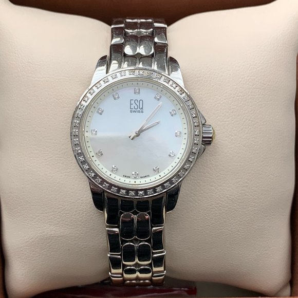 ESQ Jewelry - ESQ Swiss stainless steel w/diamond watch